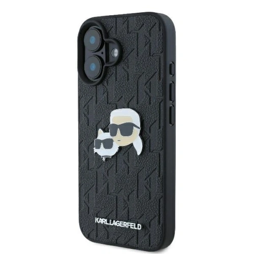 Buy Karl Lagerfeld KLHCP16MPGKLKCPK Apple iPhone 16 Plus hardcase Monogram Karl&Chaoupette Head Pin black - KLD21738 - {ean13} - Home Screen Store Europe