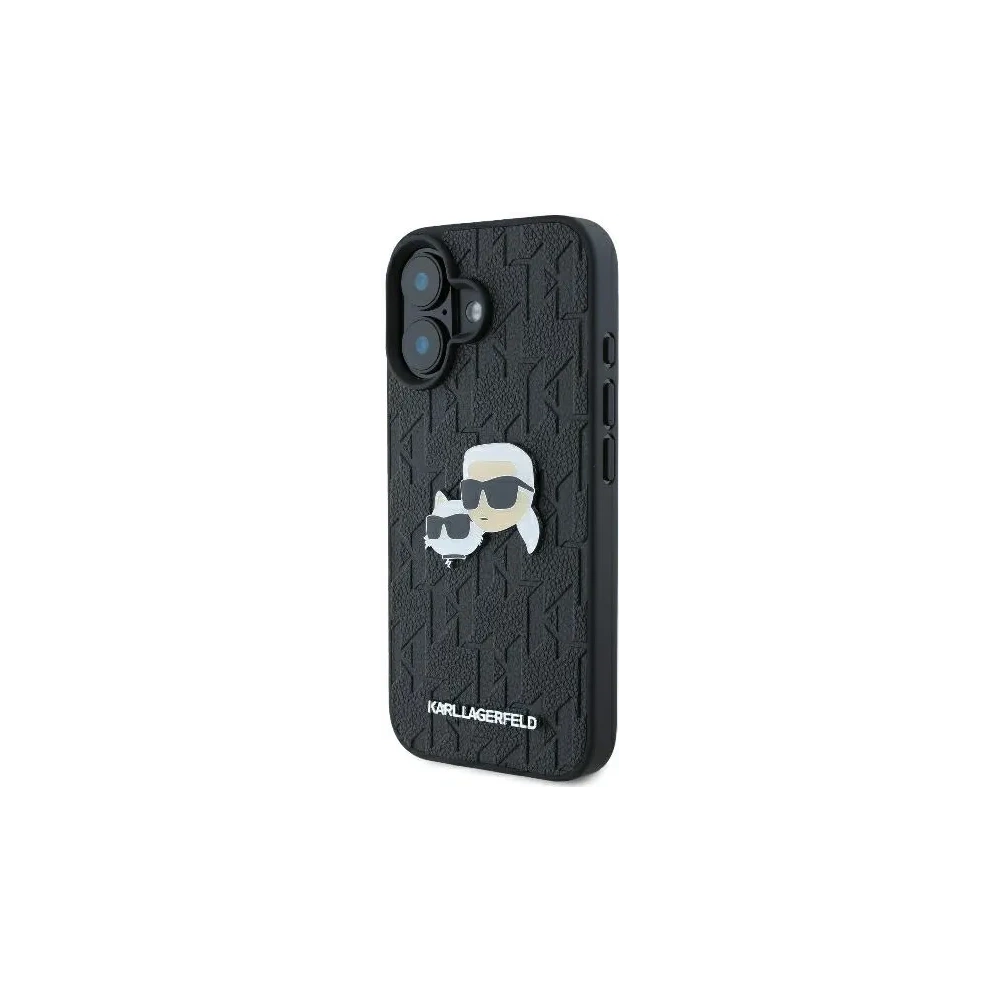 Etui Karl Lagerfeld KLHCP16MPGKLKCPK Apple iPhone 16 Plus hardcase Monogram Karl&Chaoupette Head Pin czarny/black