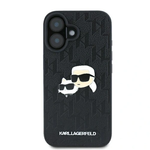 Buy Karl Lagerfeld KLHCP16MPGKLKCPK Apple iPhone 16 Plus hardcase Monogram Karl&Chaoupette Head Pin black - KLD21738 - {ean13} - Home Screen Store Europe
