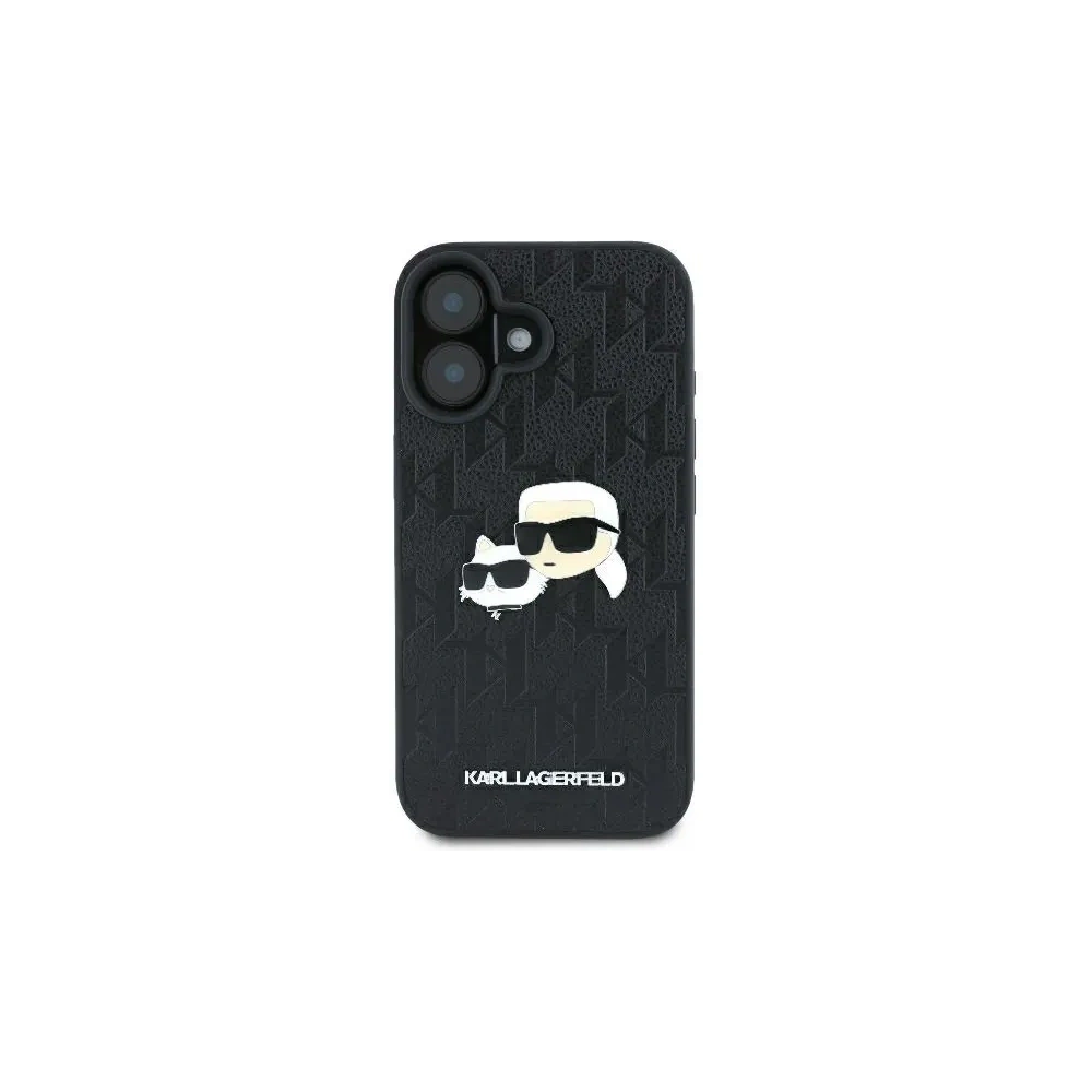 Etui Karl Lagerfeld KLHCP16MPGKLKCPK Apple iPhone 16 Plus hardcase Monogram Karl&Chaoupette Head Pin czarny/black