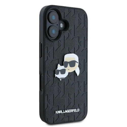 Buy Karl Lagerfeld KLHCP16MPGKLKCPK Apple iPhone 16 Plus hardcase Monogram Karl&Chaoupette Head Pin black - KLD21738 - {ean13} - Home Screen Store Europe