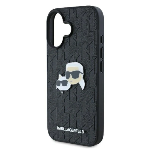 Buy Karl Lagerfeld KLHCP16MPGKLKCPK Apple iPhone 16 Plus hardcase Monogram Karl&Chaoupette Head Pin black - KLD21738 - {ean13} - Home Screen Store Europe