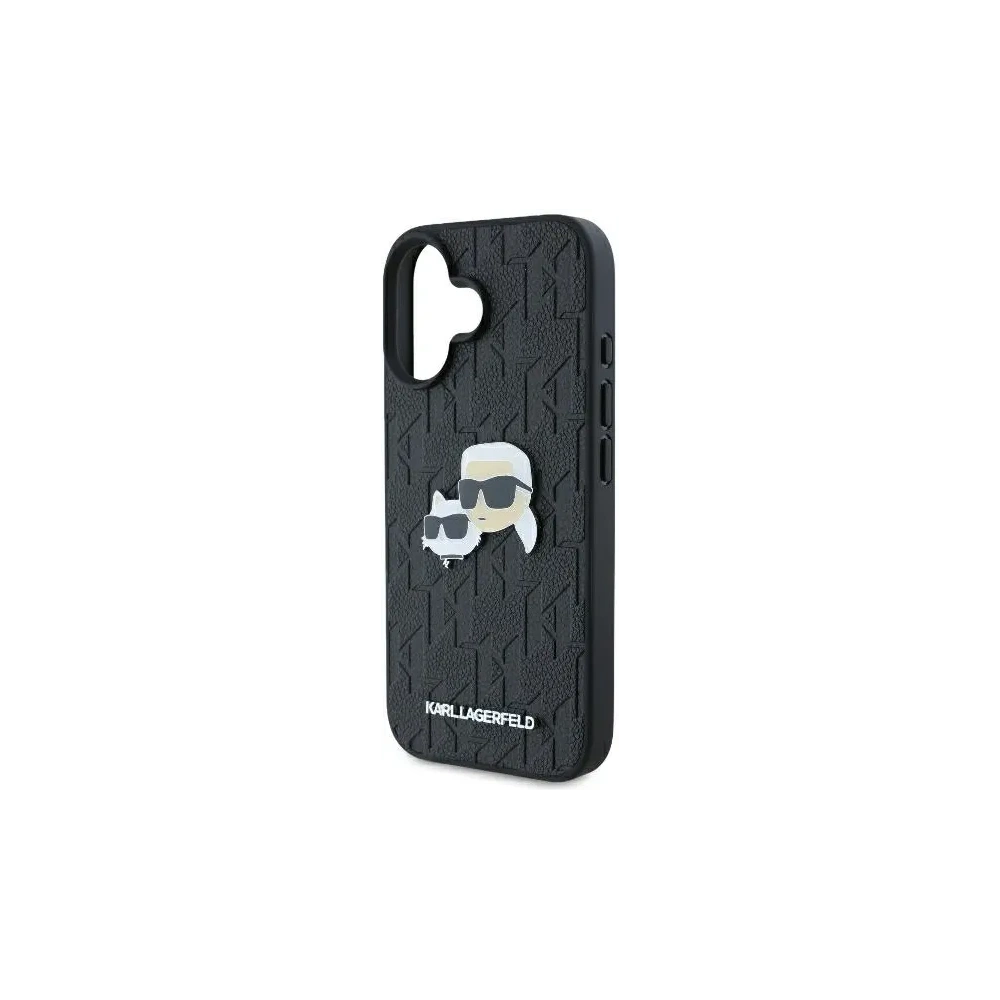 Etui Karl Lagerfeld KLHCP16MPGKLKCPK Apple iPhone 16 Plus hardcase Monogram Karl&Chaoupette Head Pin czarny/black