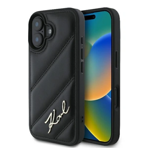 Buy Karl Lagerfeld KLHCP16MPQDSMGK Apple iPhone 16 Plus hardcase Quilted Signature black - KLD21739 - {ean13} - Home Screen Store Europe