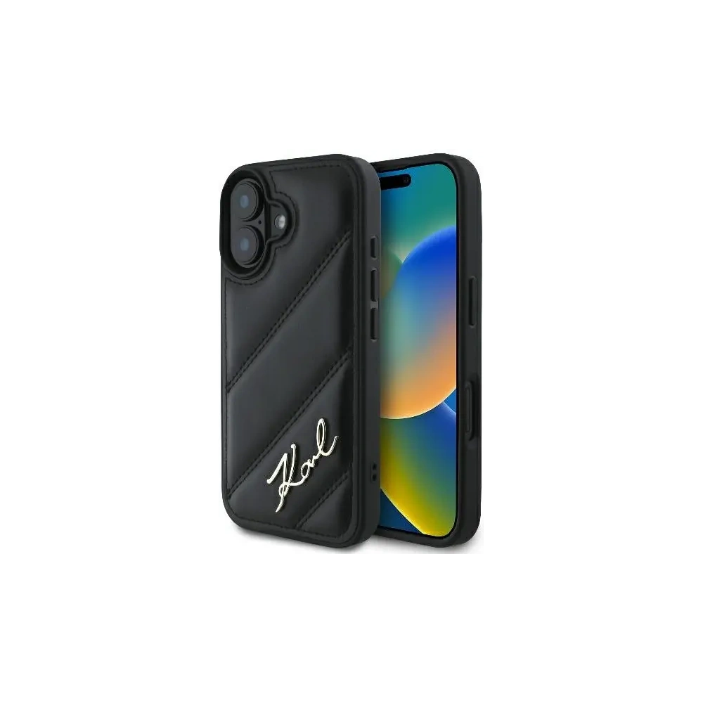Etui Karl Lagerfeld KLHCP16MPQDSMGK Apple iPhone 16 Plus hardcase Quilted Signature czarny/black