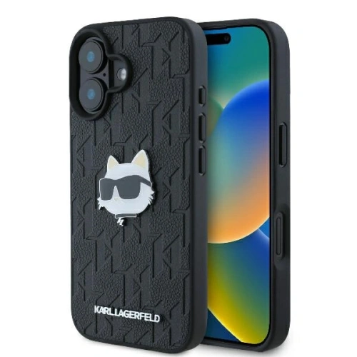 Buy Karl Lagerfeld KLHCP16SPGKLCHPK Apple iPhone 16 hardcase Monogram Choupette Head Pin black - KLD21740 - {ean13} - Home Screen Store Europe