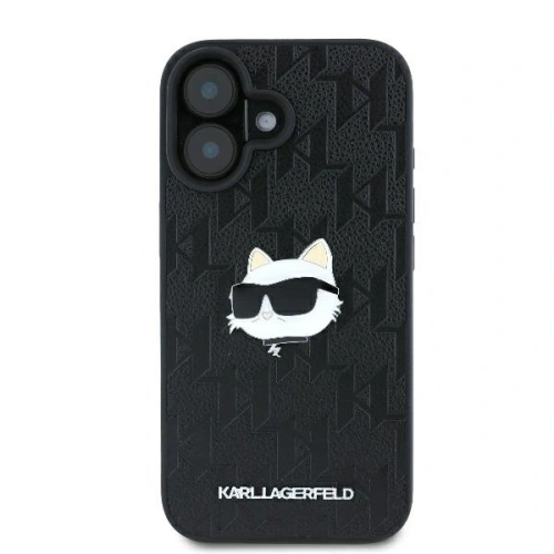 Kup Karl Lagerfeld KLHCP16SPGKLCHPK Apple iPhone 16 hardcase Monogram Choupette Head Pin negru - KLD21740 - {ean13} - Sklep Home Screen