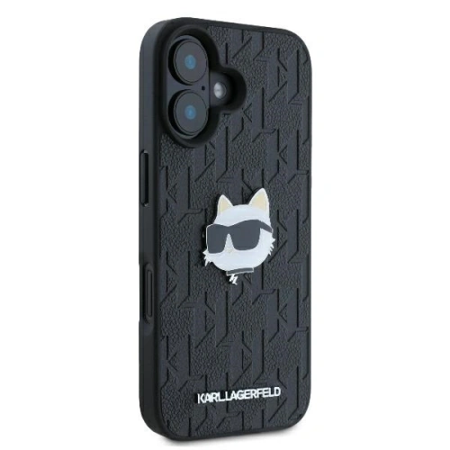 Buy Karl Lagerfeld KLHCP16SPGKLCHPK Apple iPhone 16 hardcase Monogram Choupette Head Pin black - KLD21740 - {ean13} - Home Screen Store Europe