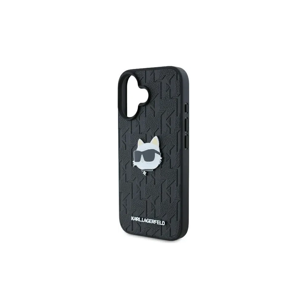 Etui Karl Lagerfeld KLHCP16SPGKLCHPK Apple iPhone 16 hardcase Monogram Choupette Head Pin czarny/black