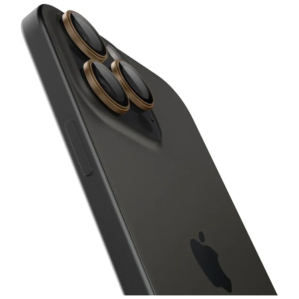 Szkło hartowane na aparat Spigen GLAS.tR Ez Fit Optik Pro Camera Protector Apple iPhone 16 Pro / Pro Max Desert Titanium [2 PACK]