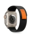 Tech-Protect Nylon csíkos Apple Watch 6 / 7 / 8 / 9 / 10 / SE / Ultra 1 / 2 44/45/46/49mm Fekete/narancs