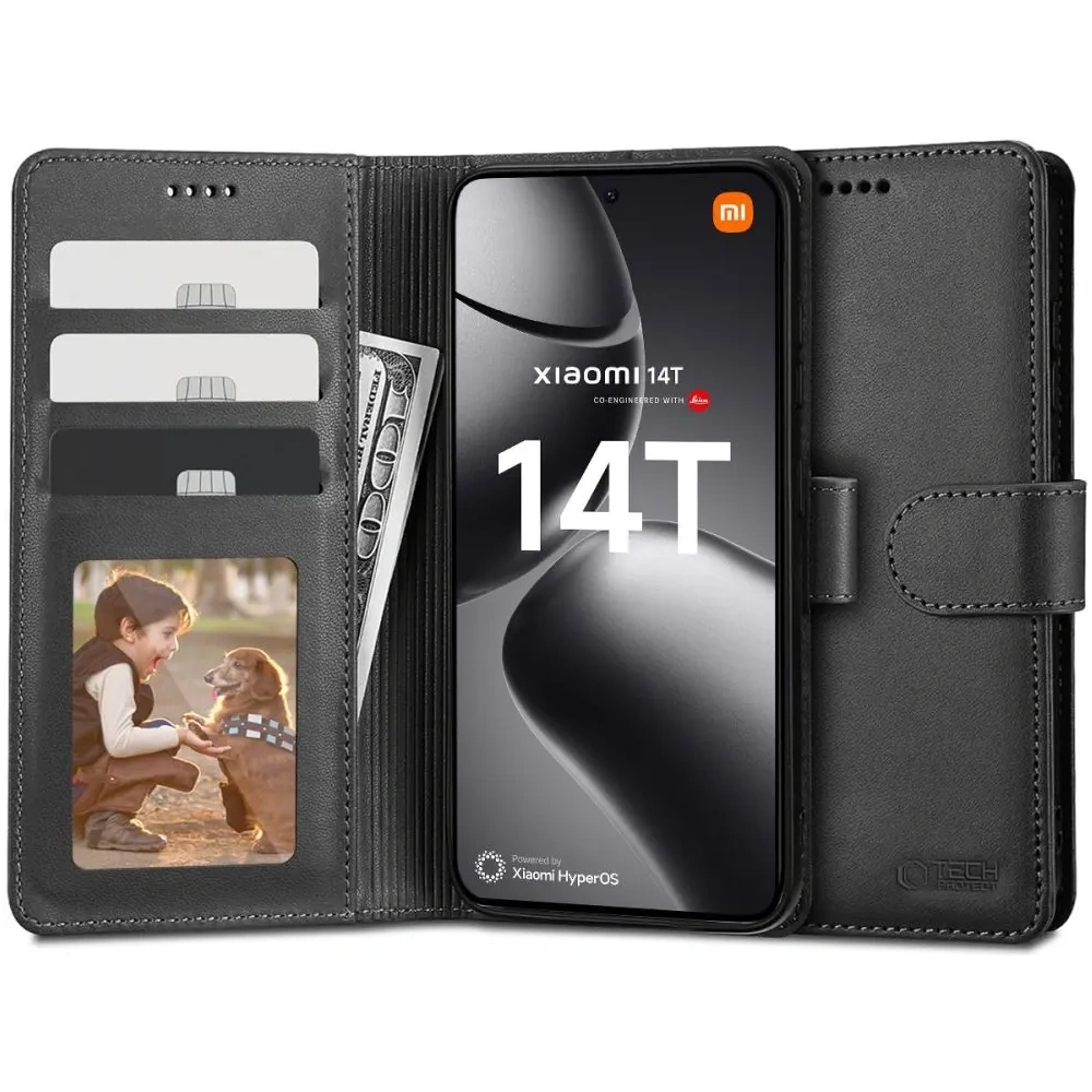Etui Tech-Protect Wallet Xiaomi 14T Black
