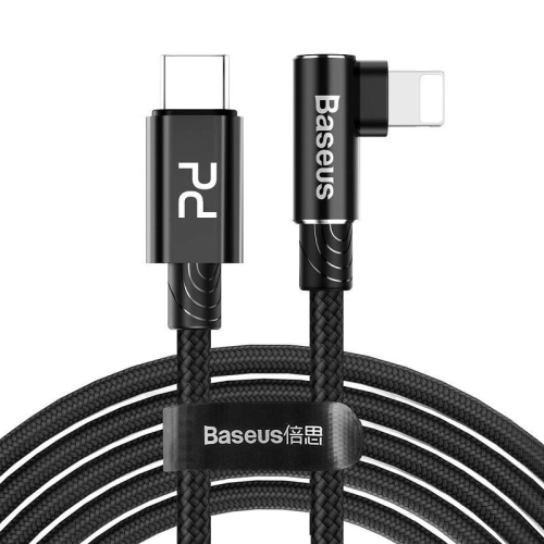 Kup USB-C to Lightning PD sarokkábel Baseus MVP Elbow, 18W, 2m (fekete) - BSU1207BLK - {ean13} - Sklep Home Screen