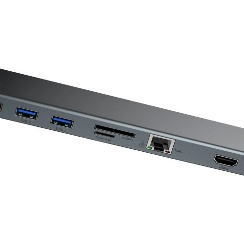 Kup Adaptér 11w1 Baseus Enjoyment, HUB USB-C do 2x HDMI, 3x USB 3.0, VGA, RJ45, USB-C PD, SD/microSD, jack 3,5mm - BSU1208 - {ean13} - Sklep Home Screen