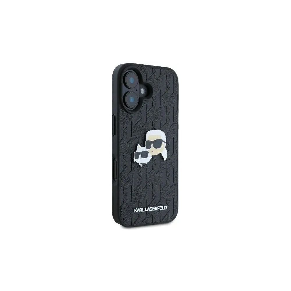 Etui Karl Lagerfeld KLHCP16SPGKLKCPK Apple iPhone 16 hardcase Monogram Karl&Chaoupette Head Pin czarny/black