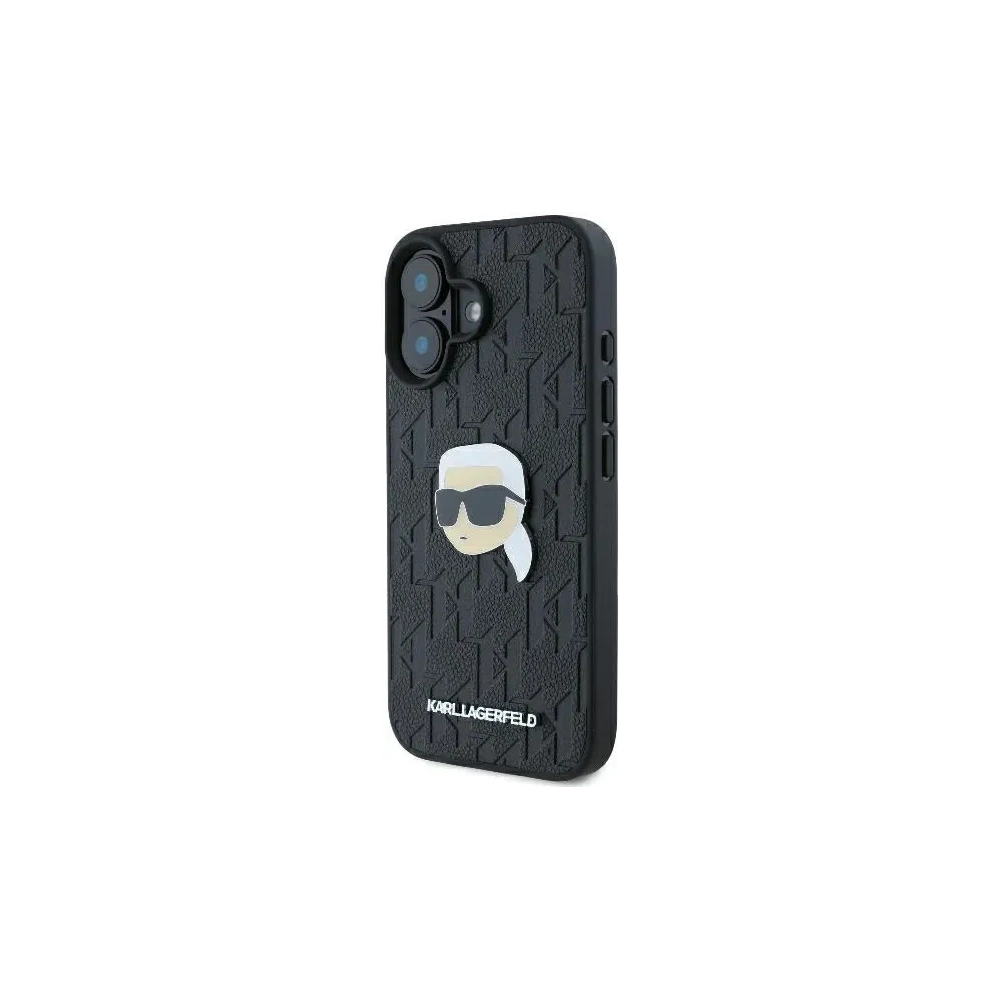 Etui Karl Lagerfeld KLHCP16SPGKLKIPK Apple iPhone 16 hardcase Monogram Karl Head Pin czarny/black