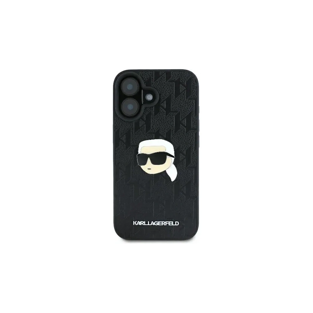 Etui Karl Lagerfeld KLHCP16SPGKLKIPK Apple iPhone 16 hardcase Monogram Karl Head Pin czarny/black