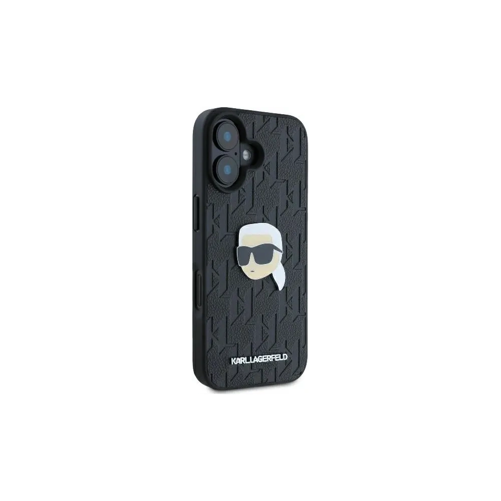 Etui Karl Lagerfeld KLHCP16SPGKLKIPK Apple iPhone 16 hardcase Monogram Karl Head Pin czarny/black