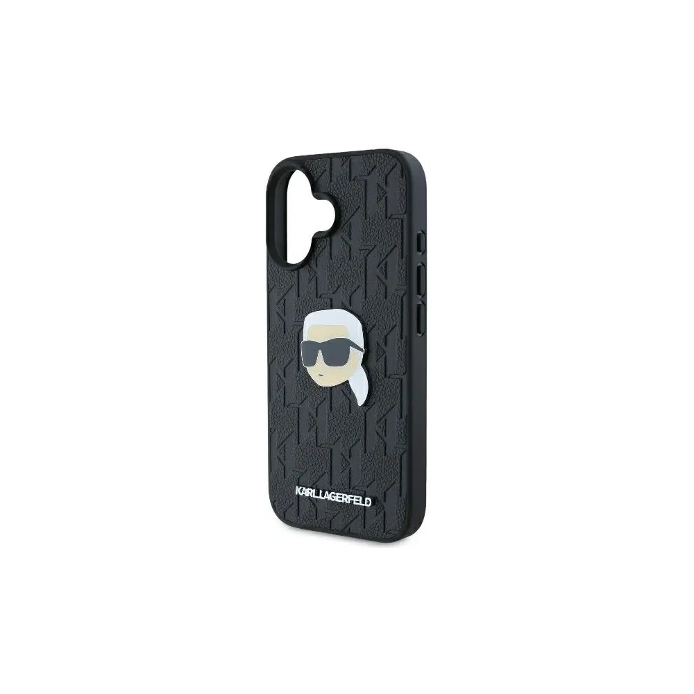Etui Karl Lagerfeld KLHCP16SPGKLKIPK Apple iPhone 16 hardcase Monogram Karl Head Pin czarny/black