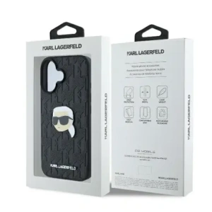 Kup Karl Lagerfeld KLHCP16SPGKLKIPK Apple iPhone 16 kemény tok Monogram Karl Head Pin fekete - KLD21743 - {ean13} - Sklep Home Screen