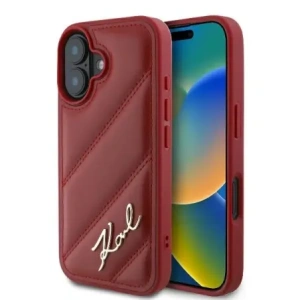 Karl Lagerfeld KLHCP16SPQDSMGR Apple iPhone 16 hardcase Quilted Signature red