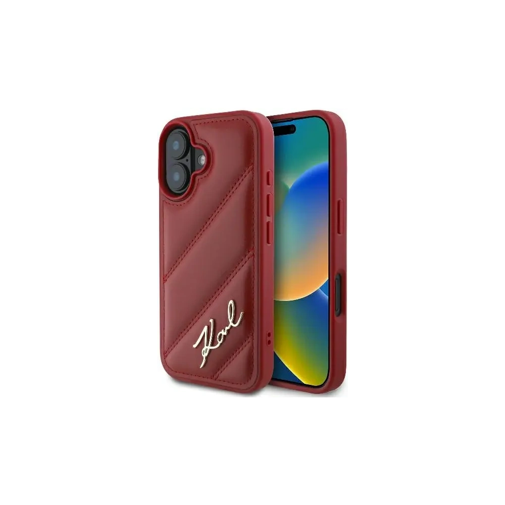 Etui Karl Lagerfeld KLHCP16SPQDSMGR Apple iPhone 16 hardcase Quilted Signature czerwony/red
