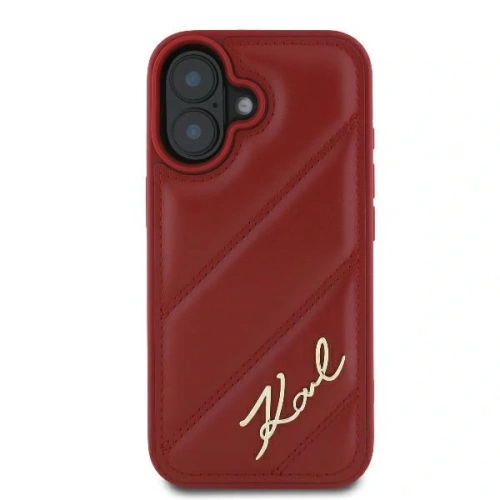 Buy Karl Lagerfeld KLHCP16SPQDSMGR Apple iPhone 16 hardcase Quilted Signature red - KLD21746 - {ean13} - Home Screen Store Europe