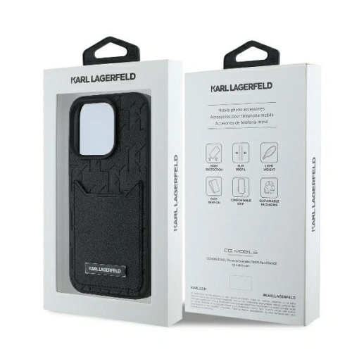 Kup Karl Lagerfeld KLHCP16XPGKHPRPK Apple iPhone 16 Pro Max Hardcase mit Kartenfächern Monogramm schwarz - KLD21747 - {ean13} - Sklep Home Screen