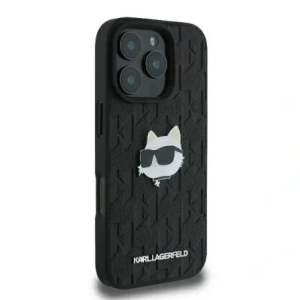 Kup Karl Lagerfeld KLHCP16XPGKLCHPK Apple iPhone 16 Pro Max Hartschale Monogram Choupette Head Pin schwarz - KLD21748 - {ean13} - Sklep Home Screen