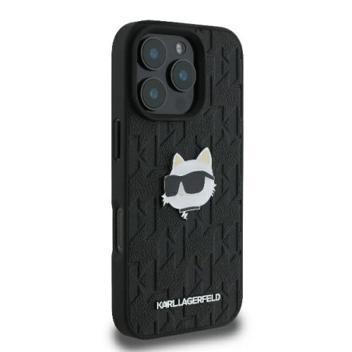 Kup Karl Lagerfeld KLHCP16XPGKLCHPK Apple iPhone 16 Pro Max Hartschale Monogram Choupette Head Pin schwarz - KLD21748 - {ean13} - Sklep Home Screen