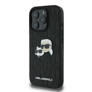 Buy Karl Lagerfeld KLHCP16XPGKLKCPK Apple iPhone 16 Pro Max hardcase Monogram Karl&Chaoupette Head Pin black - KLD21749 - {ean13} - Home Screen Store Europe