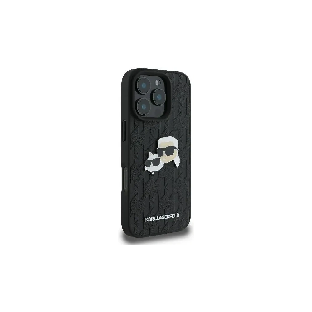 Etui Karl Lagerfeld KLHCP16XPGKLKCPK Apple iPhone 16 Pro Max hardcase Monogram Karl&Chaoupette Head Pin czarny/black