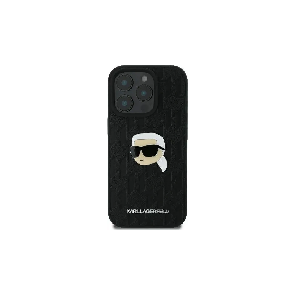 Etui Karl Lagerfeld KLHCP16XPGKLKIPK Apple iPhone 16 Pro Max hardcase Monogram Karl Head Pin czarny/black