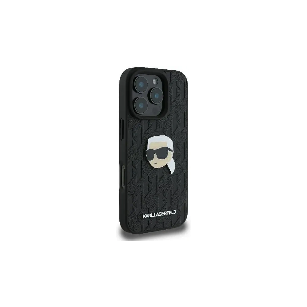Etui Karl Lagerfeld KLHCP16XPGKLKIPK Apple iPhone 16 Pro Max hardcase Monogram Karl Head Pin czarny/black