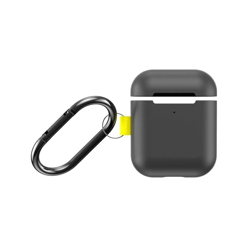 Etui Baseus Let's go Woven Label Hook Apple AirPods 1/2 Szaro-żółte