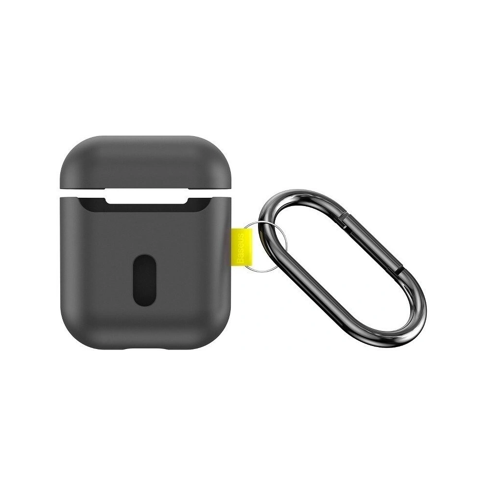 Etui Baseus Let's go Woven Label Hook Apple AirPods 1/2 Szaro-żółte