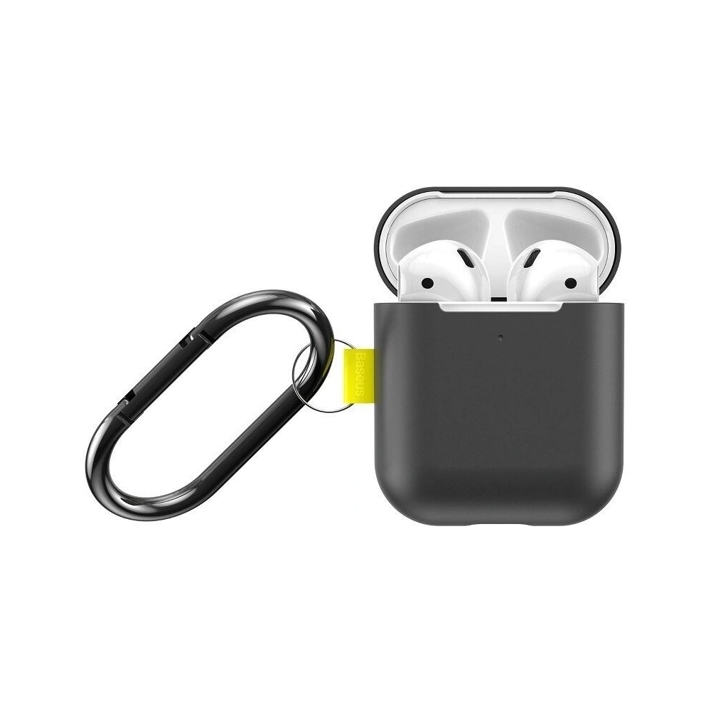 Etui Baseus Let's go Woven Label Hook Apple AirPods 1/2 Szaro-żółte