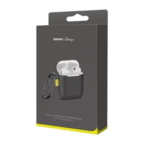 Kup Baseus Apple Tasche Let's go Woven Label Haken AirPods 1/2 Grau Gelb - BSU1218GRY - {ean13} - Sklep Home Screen