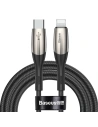 Baseus USB-C zu Lightning PD Kabel Horizontal, Power Delivery, LED, 2m (schwarz)