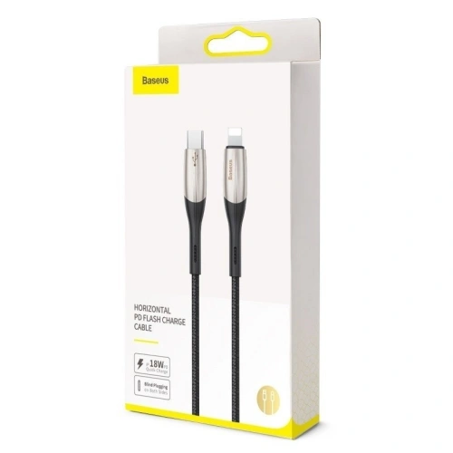 Kup Cablul USB-C la Lightning PD Baseus Orizontal, Power Delivery, LED, 2m (negru) - BSU1219BLK - {ean13} - Sklep Home Screen