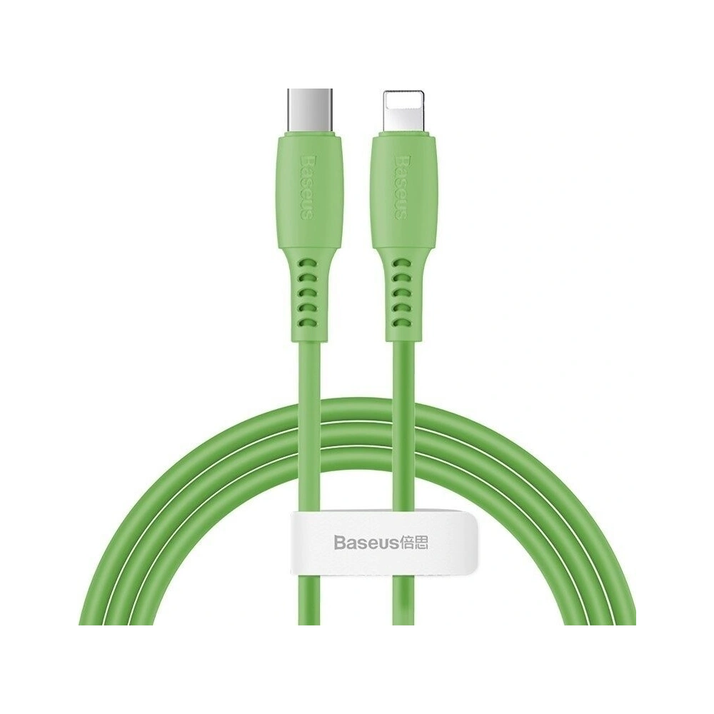 Kabel USB-C do Lightning Baseus Colourful, PD, 18W, 1.2m (zielony)
