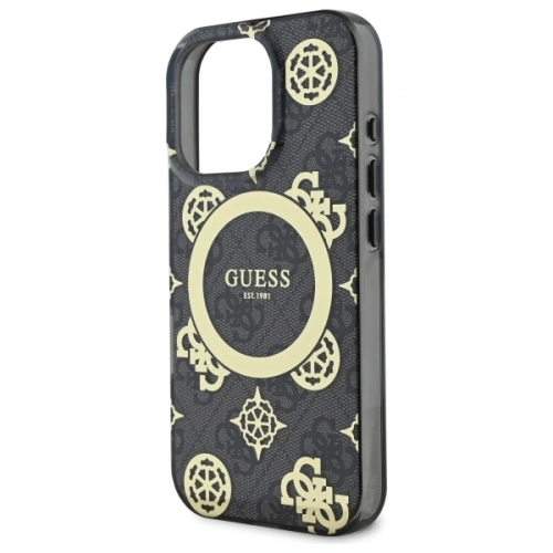Buy Guess GUHMP16LH4PYEEK Apple iPhone 16 Pro hardcase IML Peony On 4G Background MagSafe black - GUE3652 - {ean13} - Home Screen Store Europe