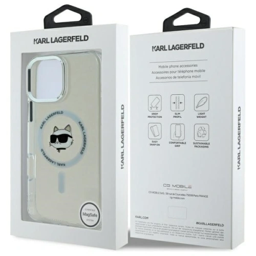 Buy Karl Lagerfeld KLHMP16LHLSCHH Apple iPhone 16 Pro hardcase IML Metal Choupette Head MagSafe white - KLD21753 - {ean13} - Home Screen Store Europe