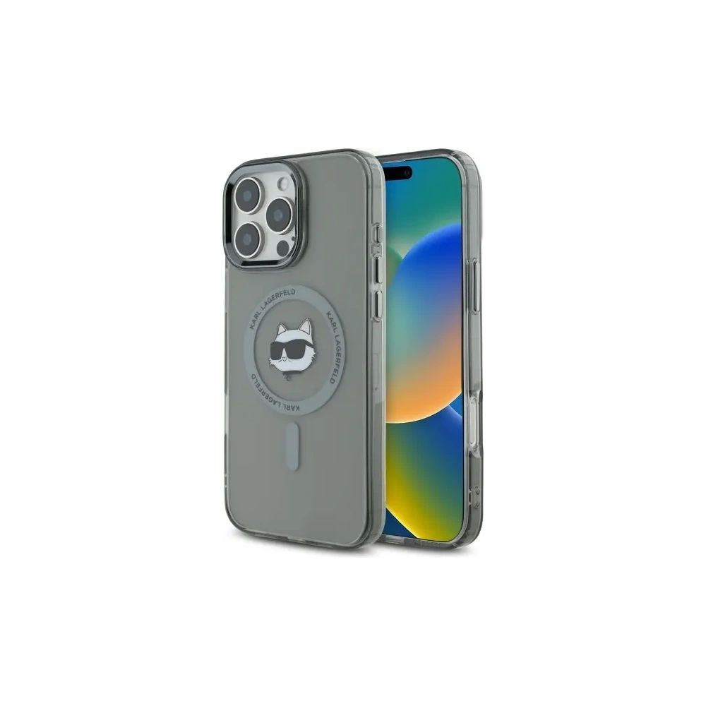 Etui Karl Lagerfeld KLHMP16LHLSCHK Apple iPhone 16 Pro hardcase IML Metal Choupette Head MagSafe czarny/black