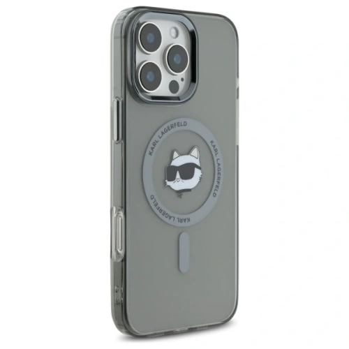 Buy Karl Lagerfeld KLHMP16LHLSCHK Apple iPhone 16 Pro hardcase IML Metal Choupette Head MagSafe black - KLD21754 - {ean13} - Home Screen Store Europe