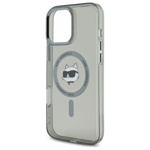 Buy Karl Lagerfeld KLHMP16LHLSCHK Apple iPhone 16 Pro hardcase IML Metal Choupette Head MagSafe black - KLD21754 - {ean13} - Home Screen Store Europe