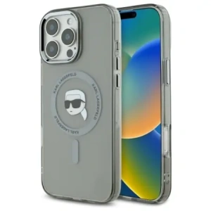 Buy Karl Lagerfeld KLHMP16LHLSKIK Apple iPhone 16 Pro hardcase IML Metal Karl Head MagSafe black - KLD21756 - {ean13} - Home Screen Store Europe