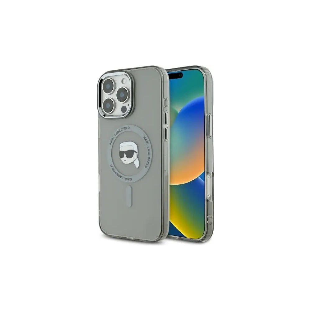 Etui Karl Lagerfeld KLHMP16LHLSKIK Apple iPhone 16 Pro hardcase IML Metal Karl Head MagSafe czarny/black