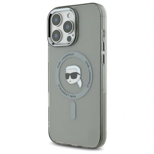 Buy Karl Lagerfeld KLHMP16LHLSKIK Apple iPhone 16 Pro hardcase IML Metal Karl Head MagSafe black - KLD21756 - {ean13} - Home Screen Store Europe