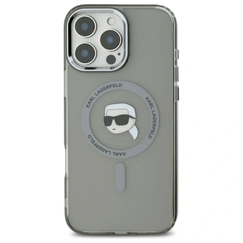 Buy Karl Lagerfeld KLHMP16LHLSKIK Apple iPhone 16 Pro hardcase IML Metal Karl Head MagSafe black - KLD21756 - {ean13} - Home Screen Store Europe